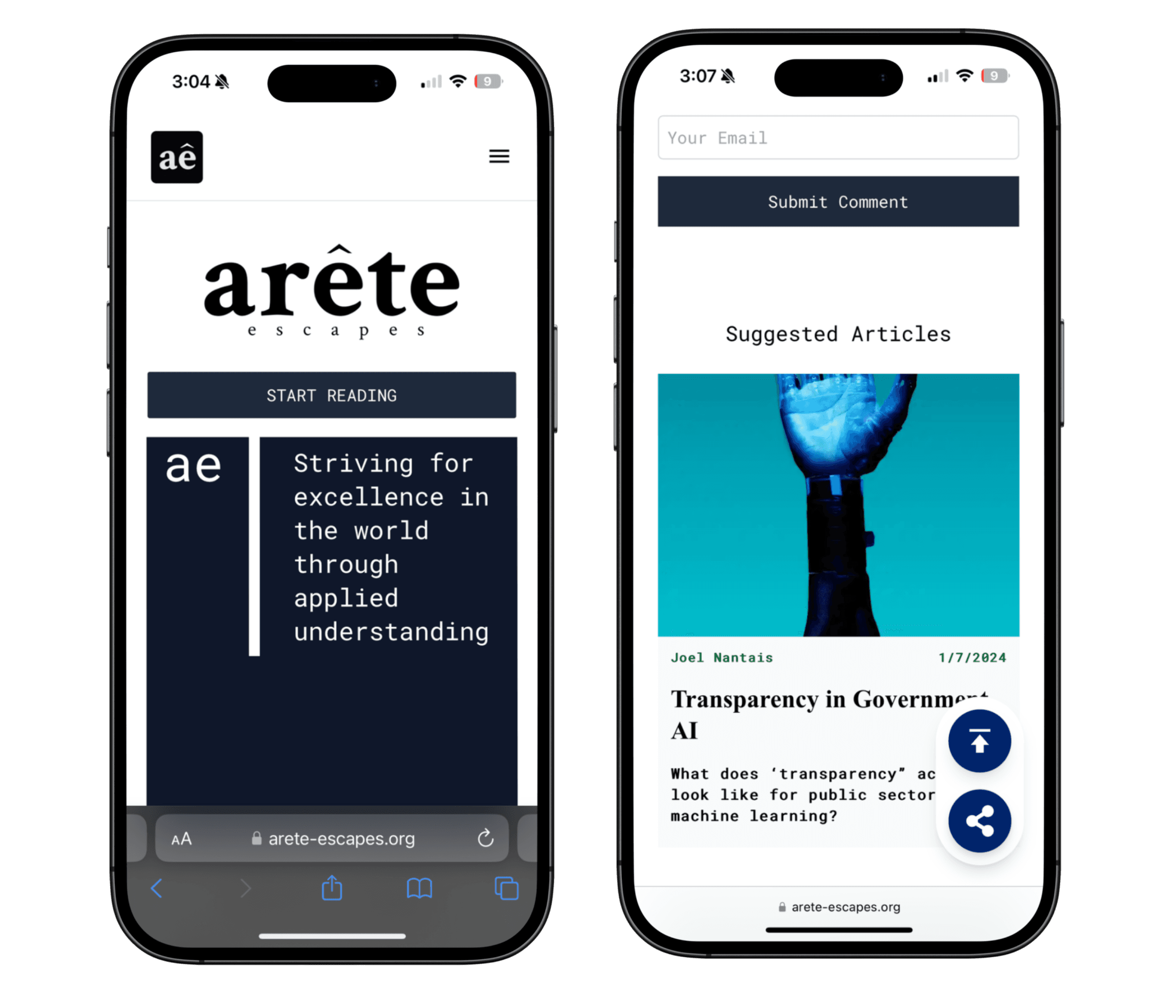 arete website